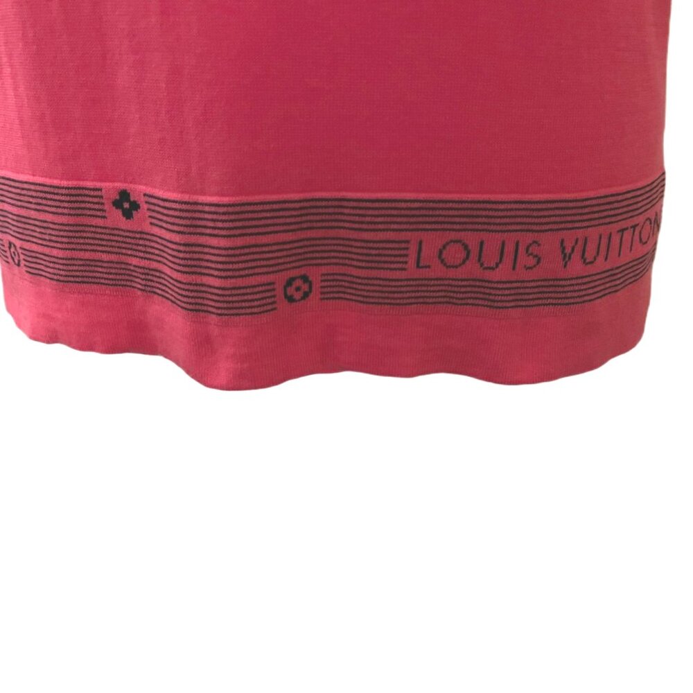 Red & Black Louis Vuitton Sleeveless Tank Top LV Text & Branding Border Size Med - Picture 7 of 10